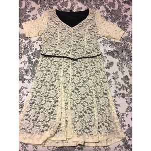 Torrid Black and White Lace Plus Size Dress